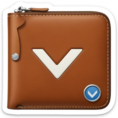 wallet with a check mark sticker