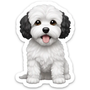 A Maltipoo dog black sticker