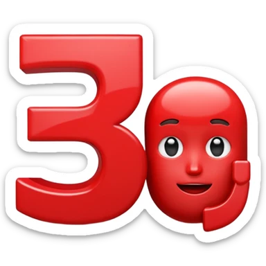 A 3D cartoon plus and percentage sign in red, glossy finish, Memoji-style realism. sticker