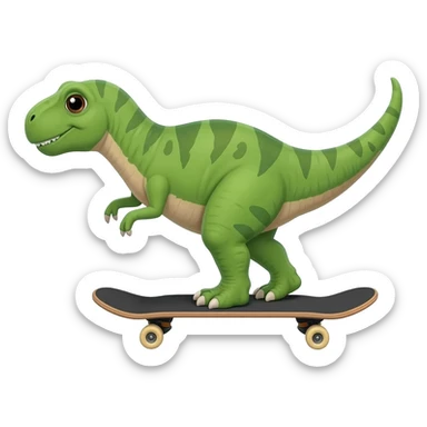 Dinosaur on a skateboard sticker