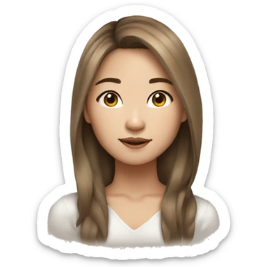 stunning asian girl light brown hair  sticker