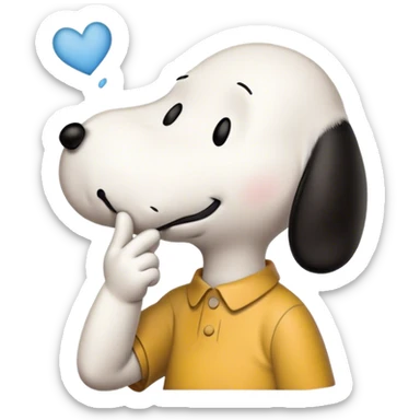 snoopy from Charlie Brown blowing a kiss sticker