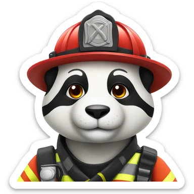 Firefighter panda sticker