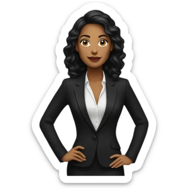 Posh-woman-with-black-suit-ready-to-collaborate sticker