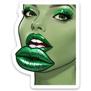 Lips with glitter  sticker