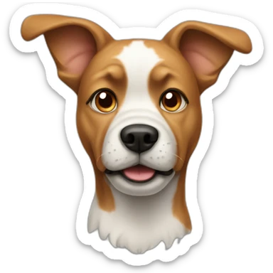 A dog with a really scrunched face sticker