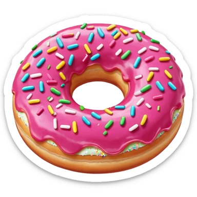 Donut, rose avec des vermicelles sticker