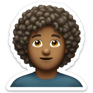 Boy with fluffy hair sticker