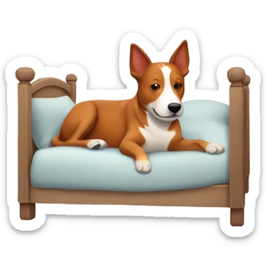 Red cattle dog in bed sticker