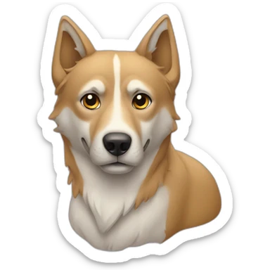 chien avec une tete de loup sticker