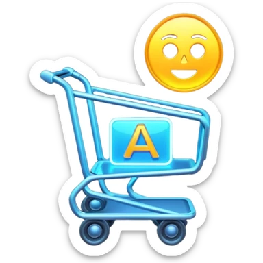 cart with a glowing AI sign sticker