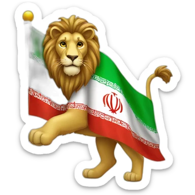 iran flag lion sticker