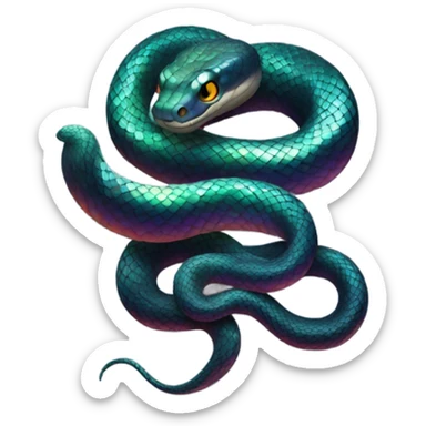 Dark iridescent emoji snake  sticker