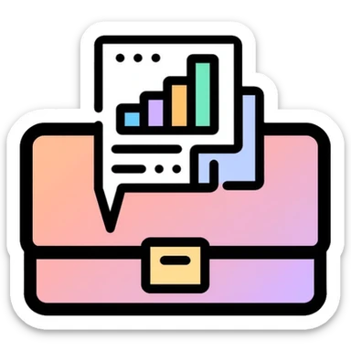 Manager icon with briefcase and organizational chart sticker