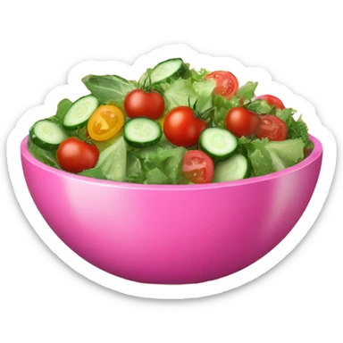 Pink bowl of salad with glitter  sticker