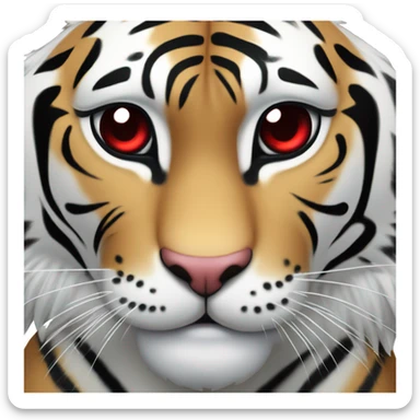 Tigre blanco con ojos de corazón  sticker