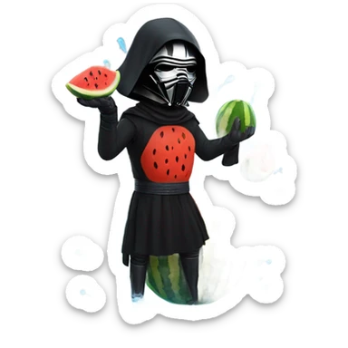 Kylo ren juggling water melons sticker