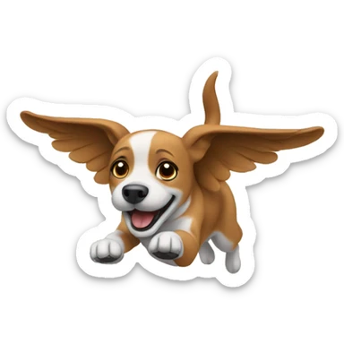 Dog flying  sticker