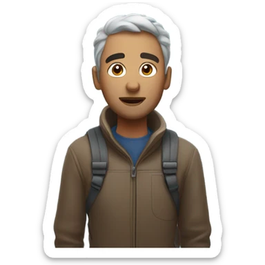 man inhaling snow sticker