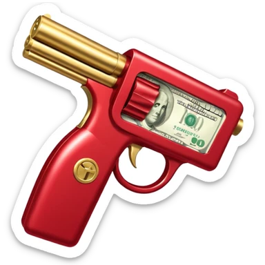 Red Tiktok money gun "Sugar Daddy" titled sticker