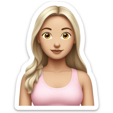 White brunette yoga girl light pink clothes  sticker