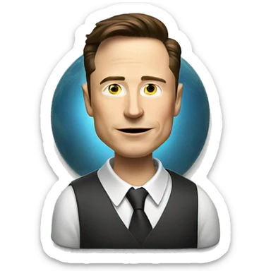 MONEY CALCULATING ELON MUSK sticker