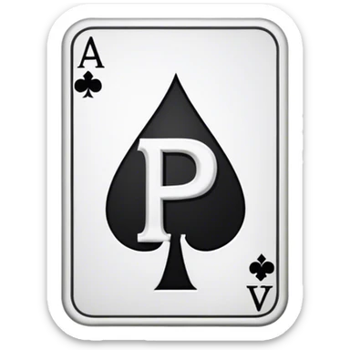 Ace of spades with the letter P in the middle sticker