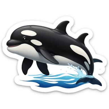 Make an orca swimming powerfully sticker
