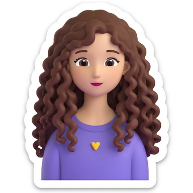 pretty black girl with long curly hair sticker