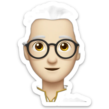 max the white dark hair young balding wizard sticker