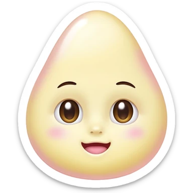 A creamy pastel yellow softly blushed with whisper-pink undertones and a milky pearlescent glow, like sunlight melting into cherry blossom air.  sticker