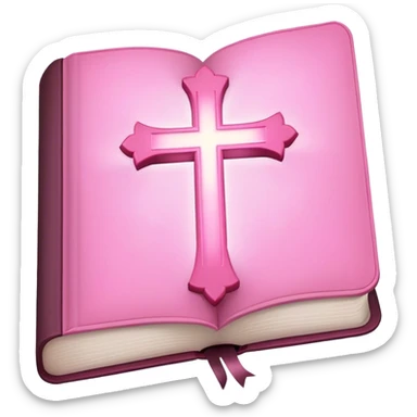 Pink bible with light pink cross sticker