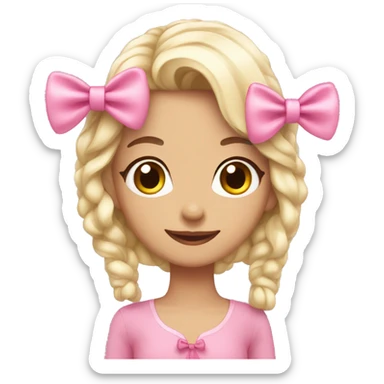 Me with pinky bows  sticker