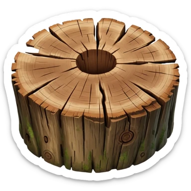 tree stump top view sticker