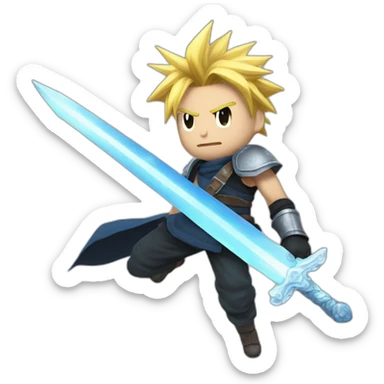 cloud strife with massive sword sticker