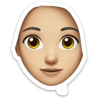 a girl with long brown hair, gray-green eyes sticker