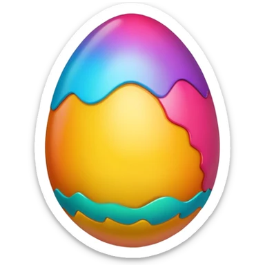 Colorful easter egg sticker