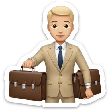 hombre elegante con maletin sticker