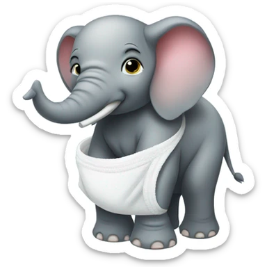 elephant with a nappy sticker