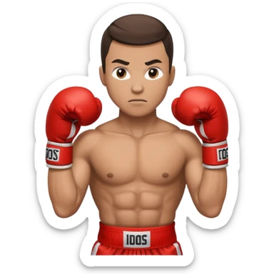 athlete in boxing gloves sticker