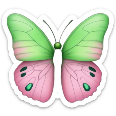 pink and green butterfly sticker
