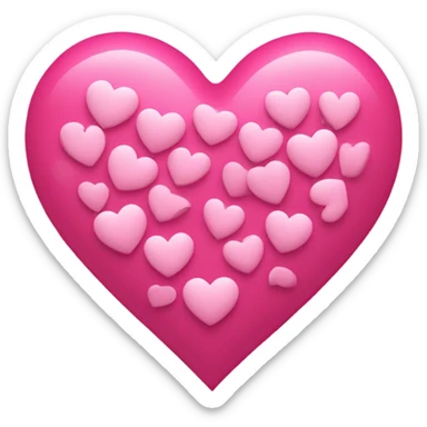 Pink heart with a bunch of pink hearts surrounding it  sticker