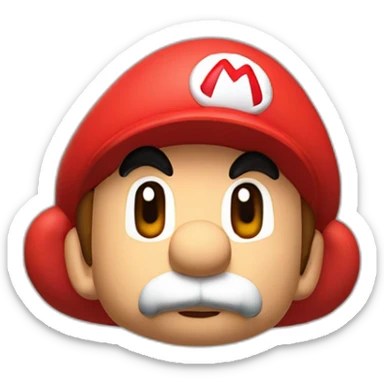 Mario avec casquette rouge à côté d'une main qui montre un pouce vers le ciel sticker