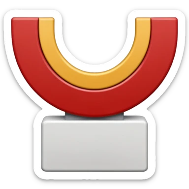 Représente moi une borne kilométrique rouge et blanche le bas est blanc et rectangulaire et le haut est en demi cercle rouge sticker