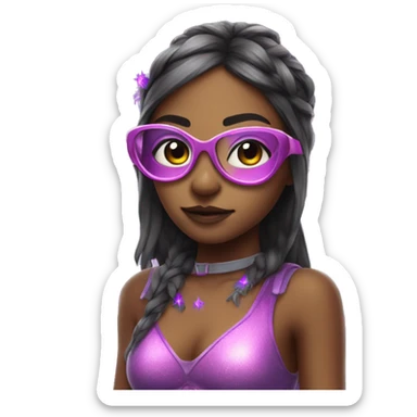 Girl with rave glasses in a fairy costume sticker