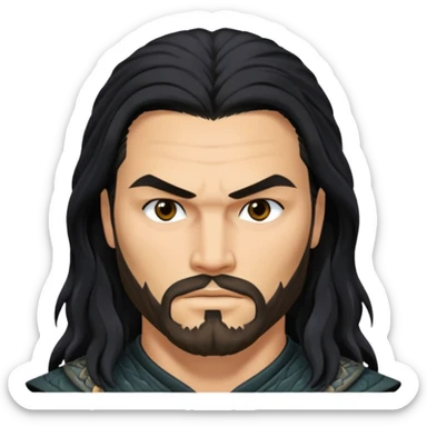 jason mamo long hair from Games of throne character face only younger sticker