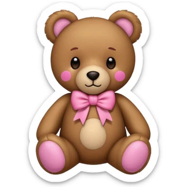Teddy Bear With Pink Bow  sticker