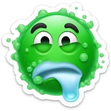 Green Snot bubble coming out of nose sticker