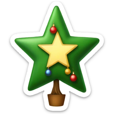 Christmas tree with pentacle star sticker
