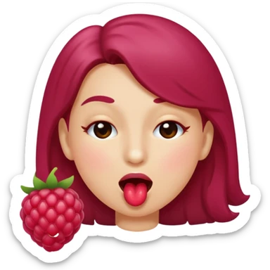 Face winking blowing raspberry sticker